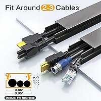 Vista 4 de Delamu – Funda para cable de 157" para ocultar cables, de PVC, para pared, se puede cortar, cubierta de cable pintado para cables, cubierta