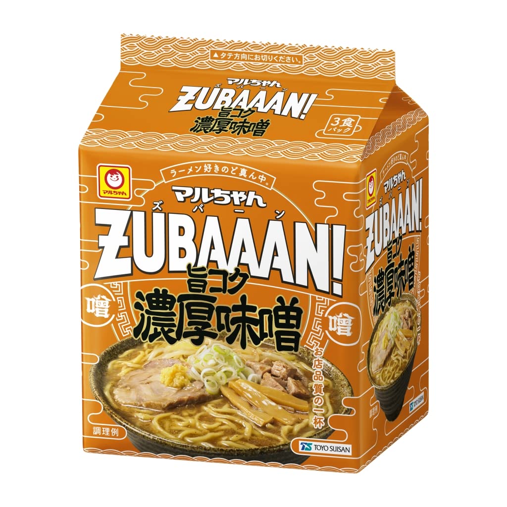 Amazon.co.jp: マルちゃん ZUBAAAN! 旨コク濃厚味噌 3食パック ( 126g