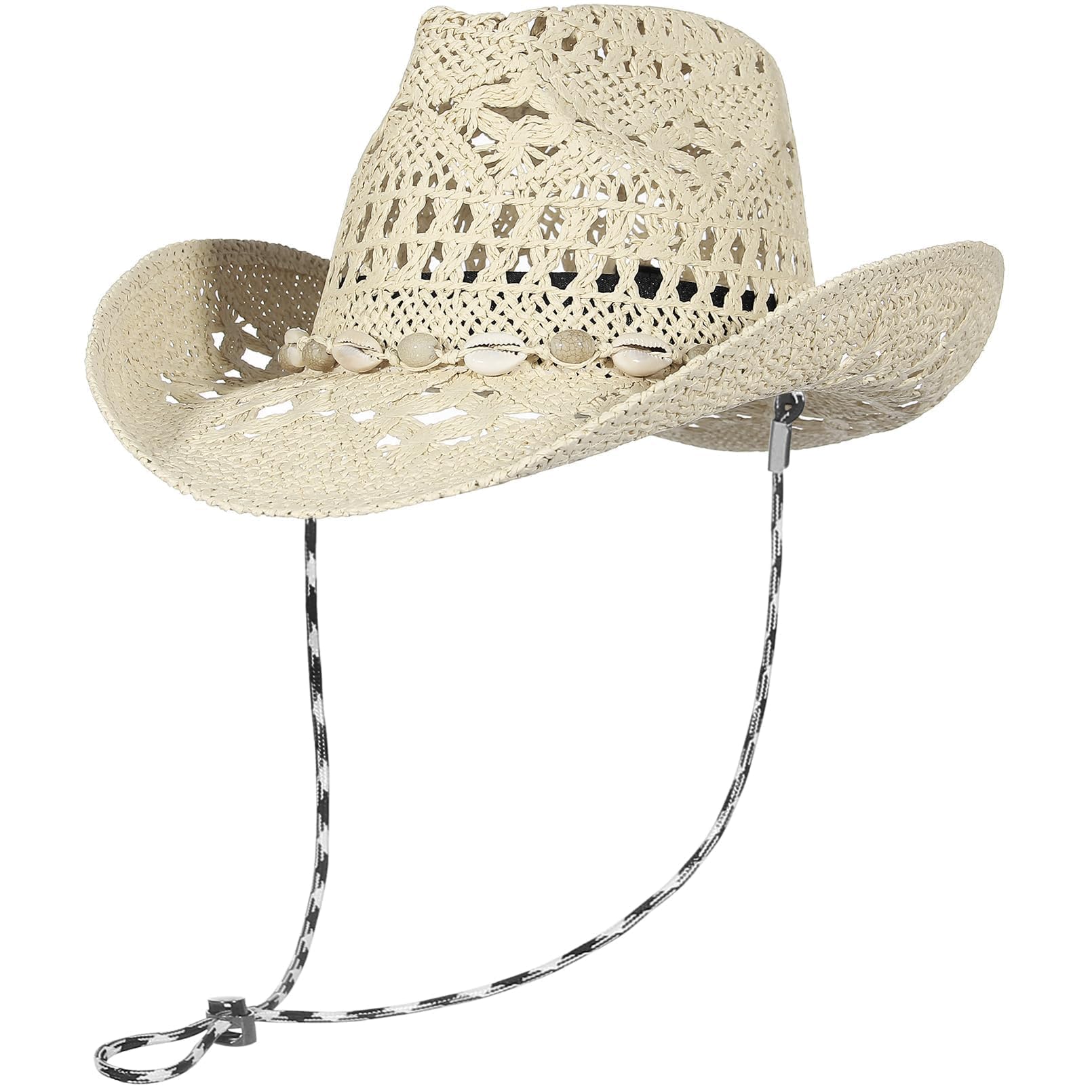 GEMVIE Ręcznie tkany Western Cowboy Hat słoma Panama Sun Hat dla Kobiet i Mężczyzn
