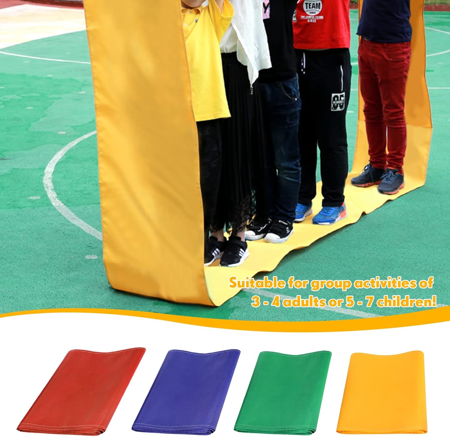 Sratte 4 Pcs Playing Run Mat 20 Ft Field Day Mat Fun Teamwork Building Run Mat Oxford Cloth Rolling Mat Group Activity Playing Game Mat for School Students Teens Birthday Party Carnival