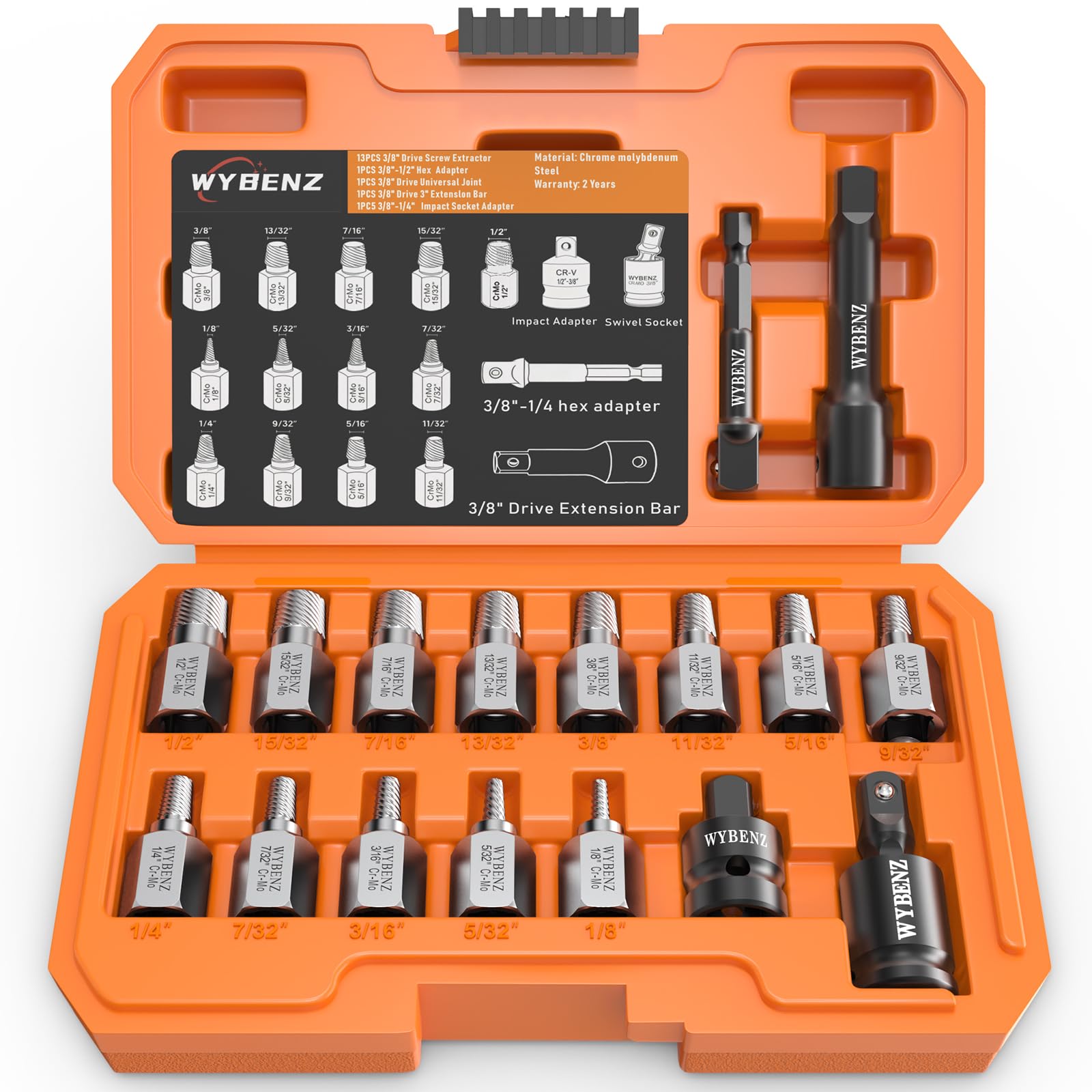 WYBENZ 17-Piece Screw Extractor Set