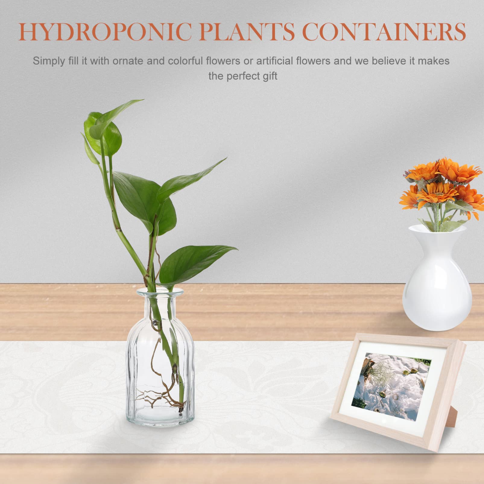 Vase Hydroponique Mini 4 Pcs en Verre pour Fleurs, Décoration