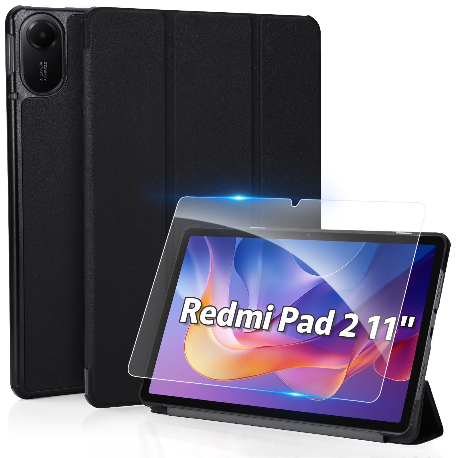 Amazon.co.jp: [PETFROH] Redmi Pad 2用保護セット（ケース＋ガラス