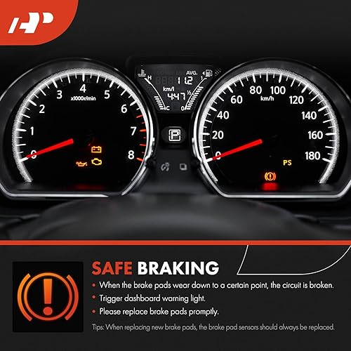 Miniatura 6 de A-Premium Sensores de desgaste de pastillas de freno de disco delanteras compatibles con Volkswagen Touareg 2011-2016, juego de 2 piezas