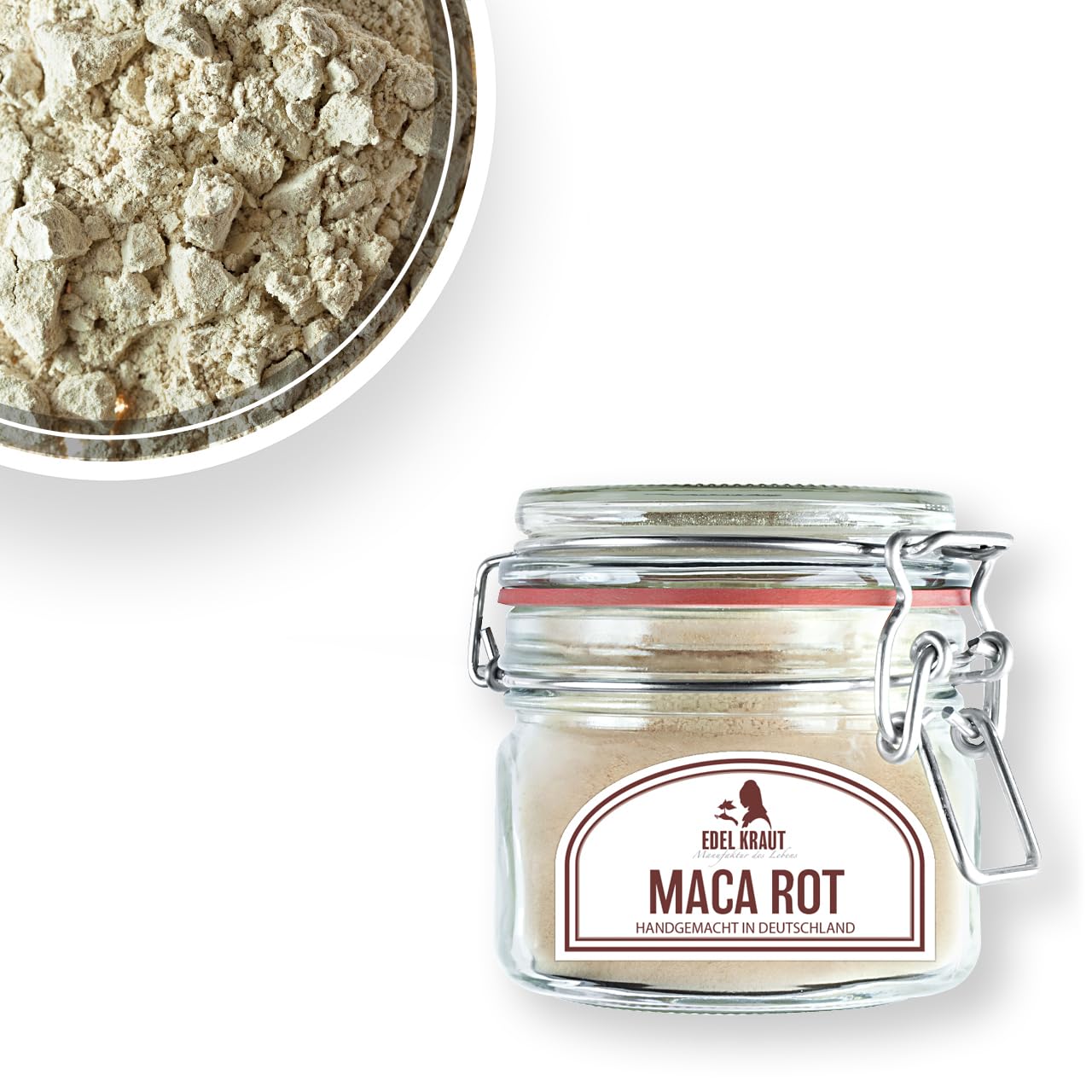 Maca Pulver BIO MACA ROT 1kg | EDEL KRAUT - 1000g 100% reines Rotes Maca Pulver Bio aus Peru - PREMIUM Bio Maca Pulver rot für Maca Cafe - maca coffee