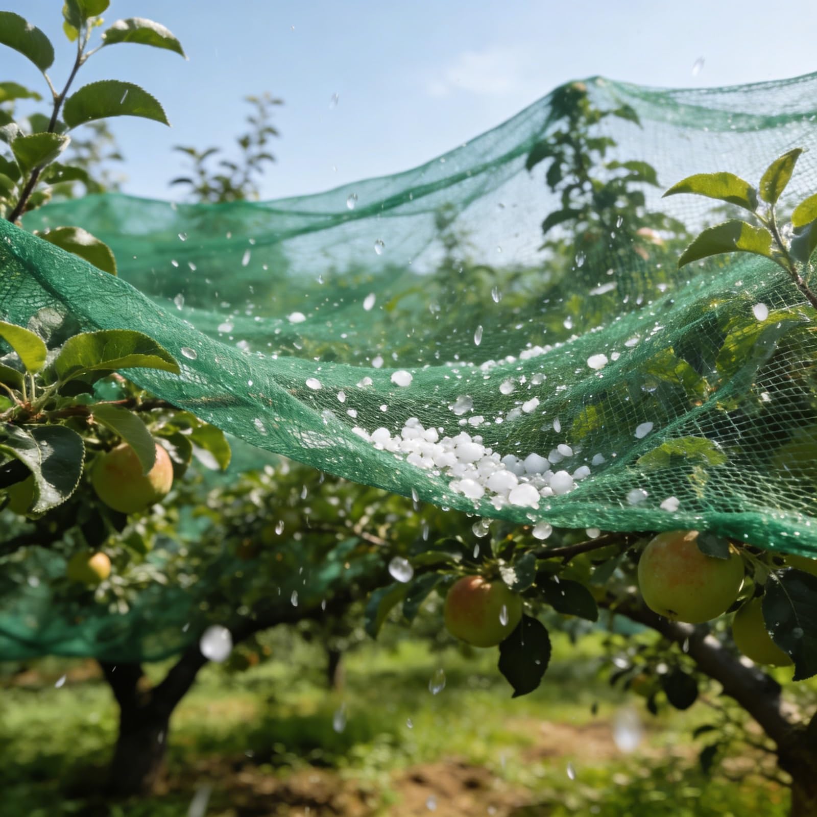 Rete Antigrandine Rinforzata con Occhielli, Reti di Anti Piccioni per Orto Frutteto Protezione da Foglie e Insetti per Piscina Stagno Giardino, Riutilizzabile(2x100m)