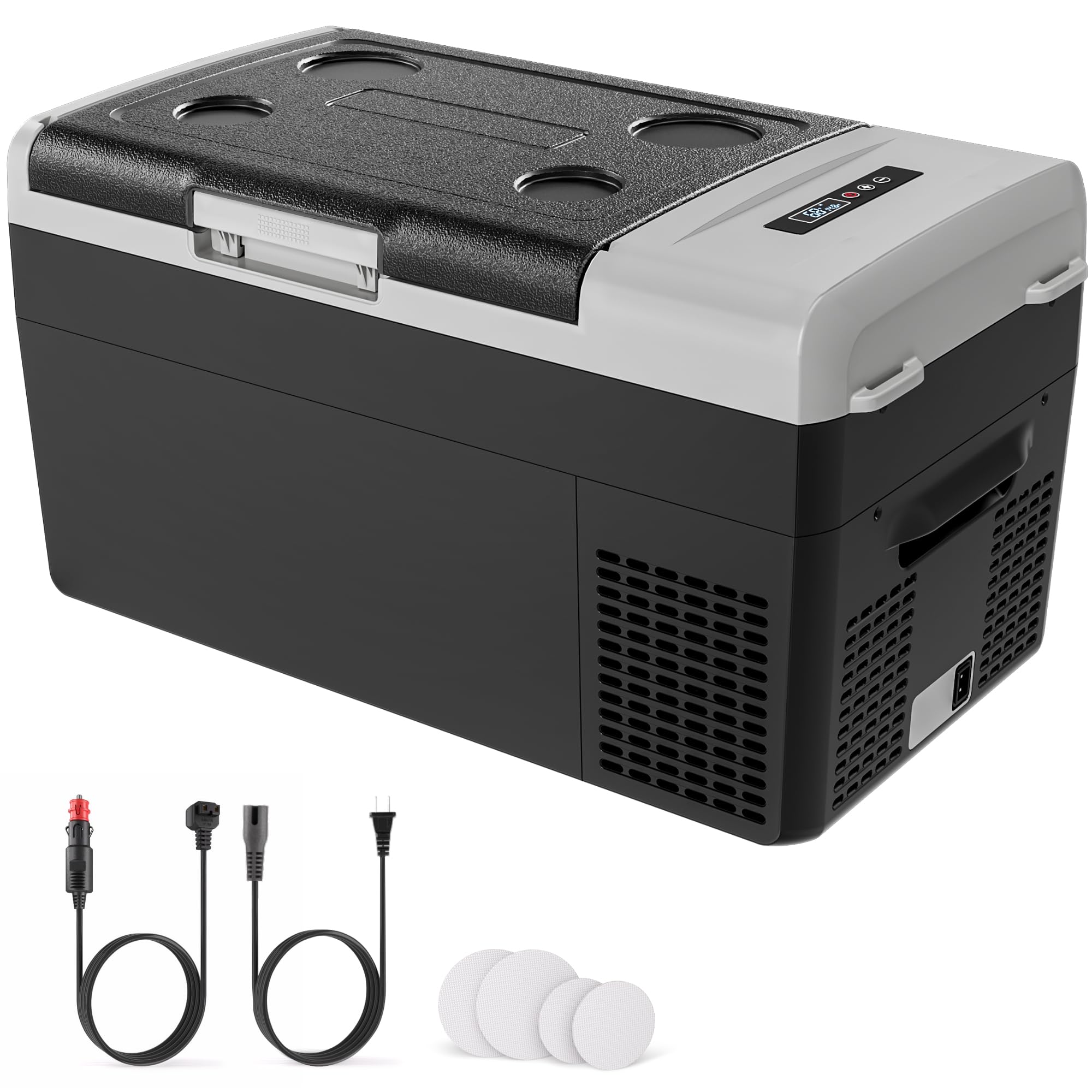 Portable 12V Refrigerator, 22 Quart Compressor Electric Cooler, 12V Fridge -4℉-68℉, Portable Freezer for Camping, RV, Outdoor