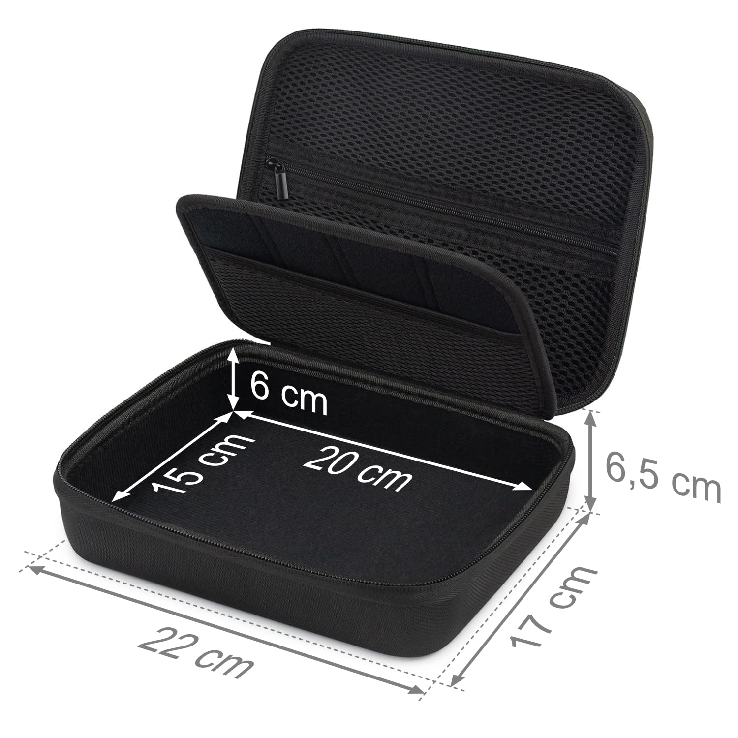 deleyCON Voyage Accessoires Organisateur Sac Feutre Grand - Boîtier Rigide avec Séparateurs - pour Électronique, Chargeur, Bloc Alimentation, Câble, Voiture, Accessoires Voyage, Tondeuse - Noir