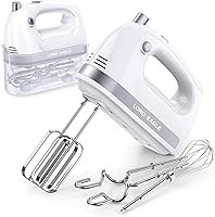 LordEagle 400W Electric Hand Mixer: 5 Speeds + Turbo, 5 Stainless Steel Attachments & Storage Case for Easy Baking