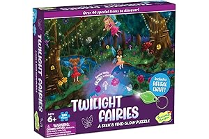 Peaceable Kingdom Seek and Find Glow Puzzle Museum at Twilight Fairies, 100-Piece