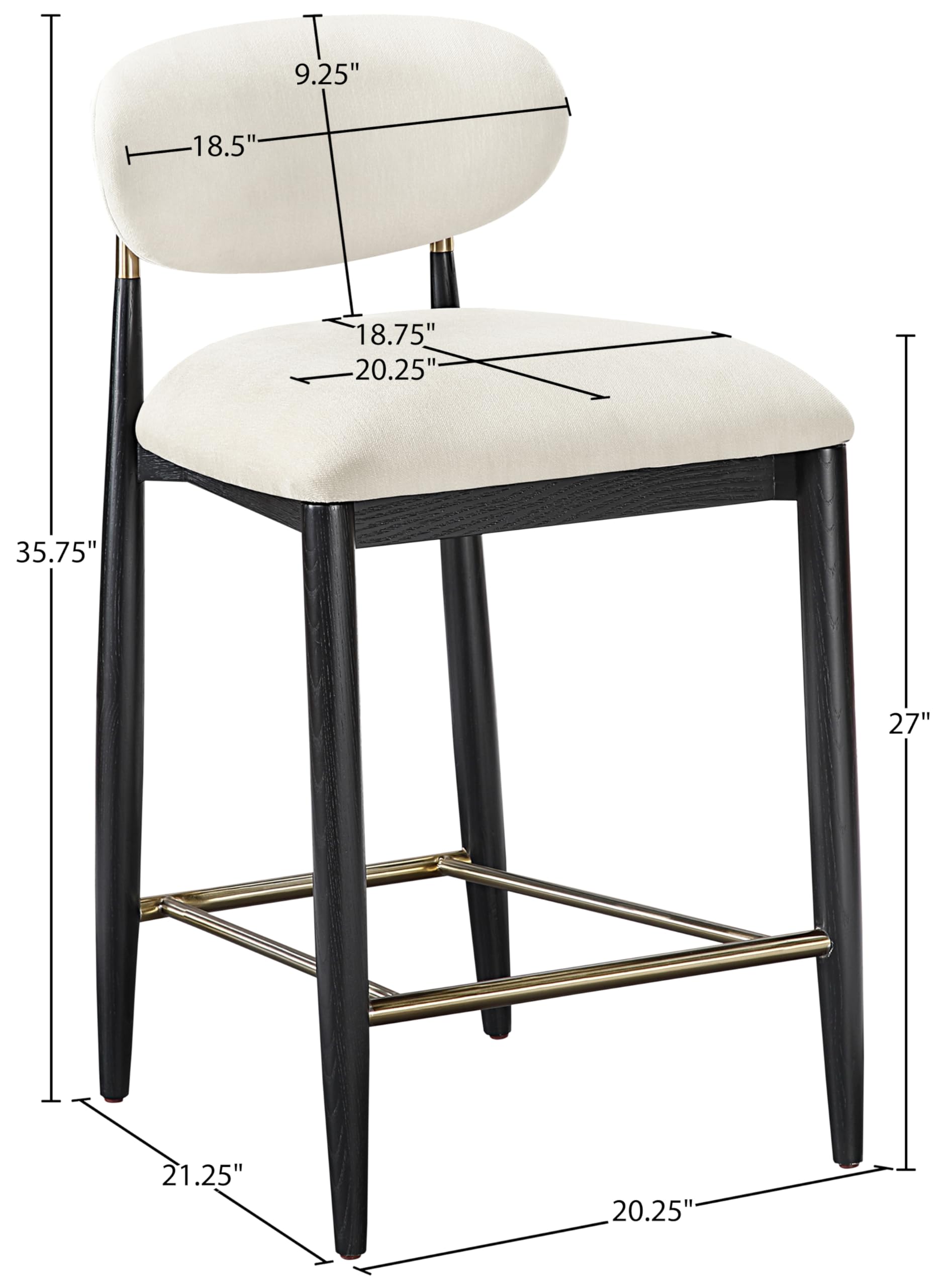 Amazon.com: Meridian Furniture 11042Cream-C Riccio Collection