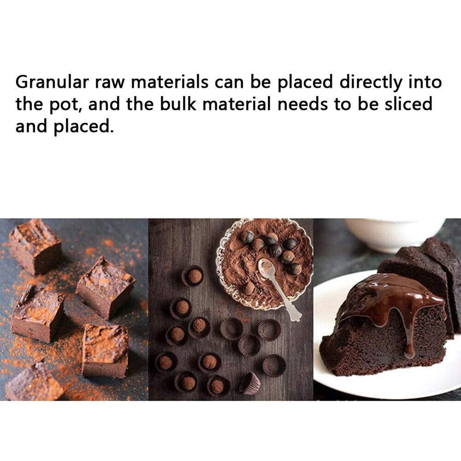 Tempéreuse À Chocolat Bain Marie Electrique Réchauffeur de Liquide Acier Inoxydable Capacité 6L 2 Réservoirs Maison Commerciale 220V 600W