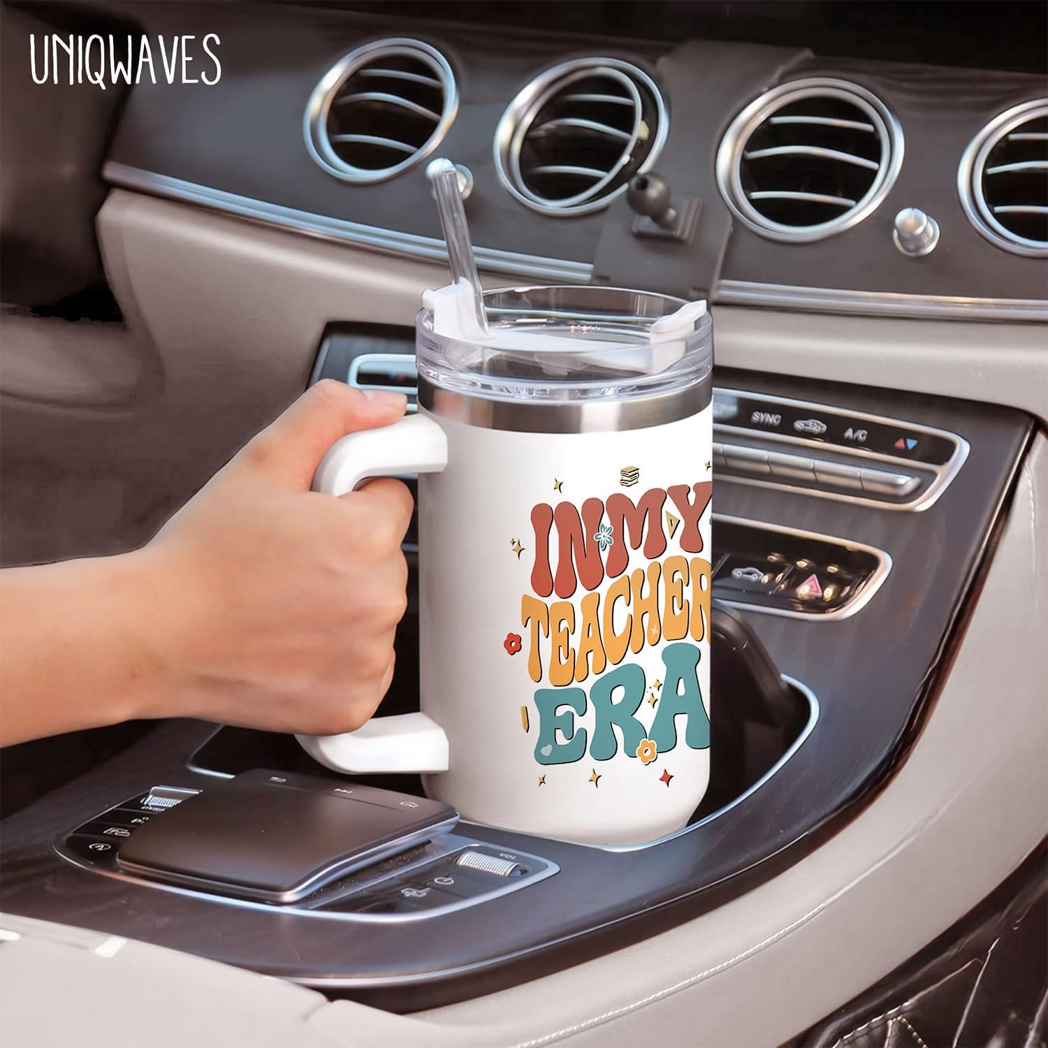 40oz In MY Teacher Tumbler with Handle,Teacher Gifts for Teachers Appreciation Gifts,Back to School Thank You Gift for Teachers - Image 3