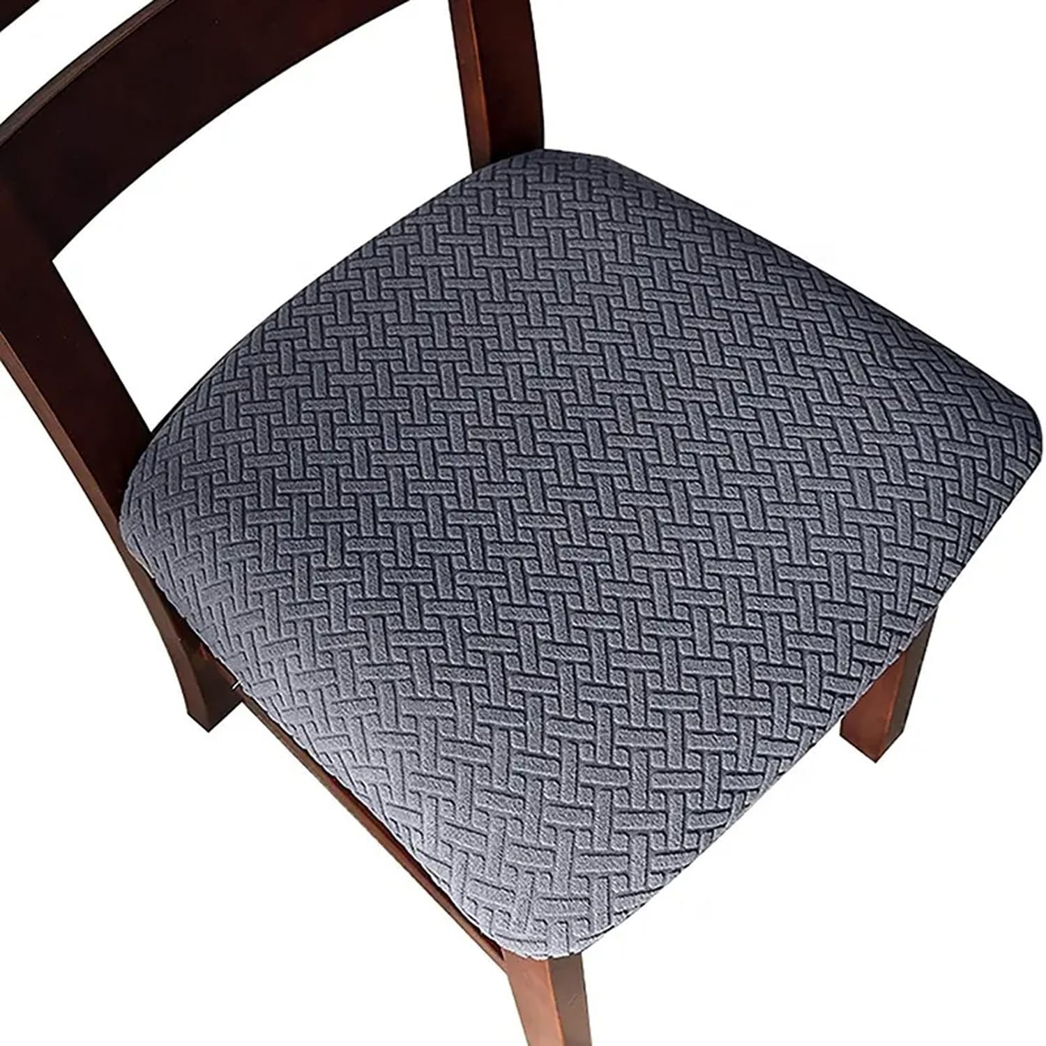 LOPYXBR Dining Chair Seat Covers Set of 6 Jacquard Dining Chair Slipcovers Removable Washable Stretch Dinings Chairs Covers for Dinings Room Kitchen Hotel (Grey, set of 6)