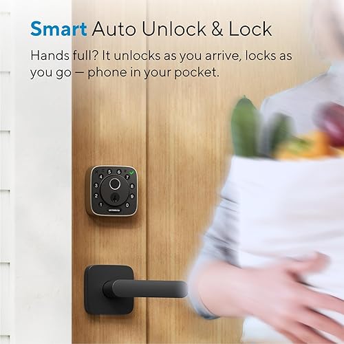 Miniatura 7 de ULTRALOQ Bolt - Cerradura inteligente de huellas dactilares con asa, funciona con Apple Home, juego de cerraduras de puerta delantera sin llave,