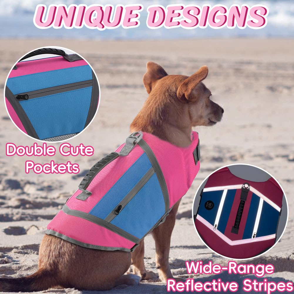 EMUST Dog Life Vests, Lightweight Dog Floating Vest with Durable Rescue Handle Quick-Release Buckles - Image 3