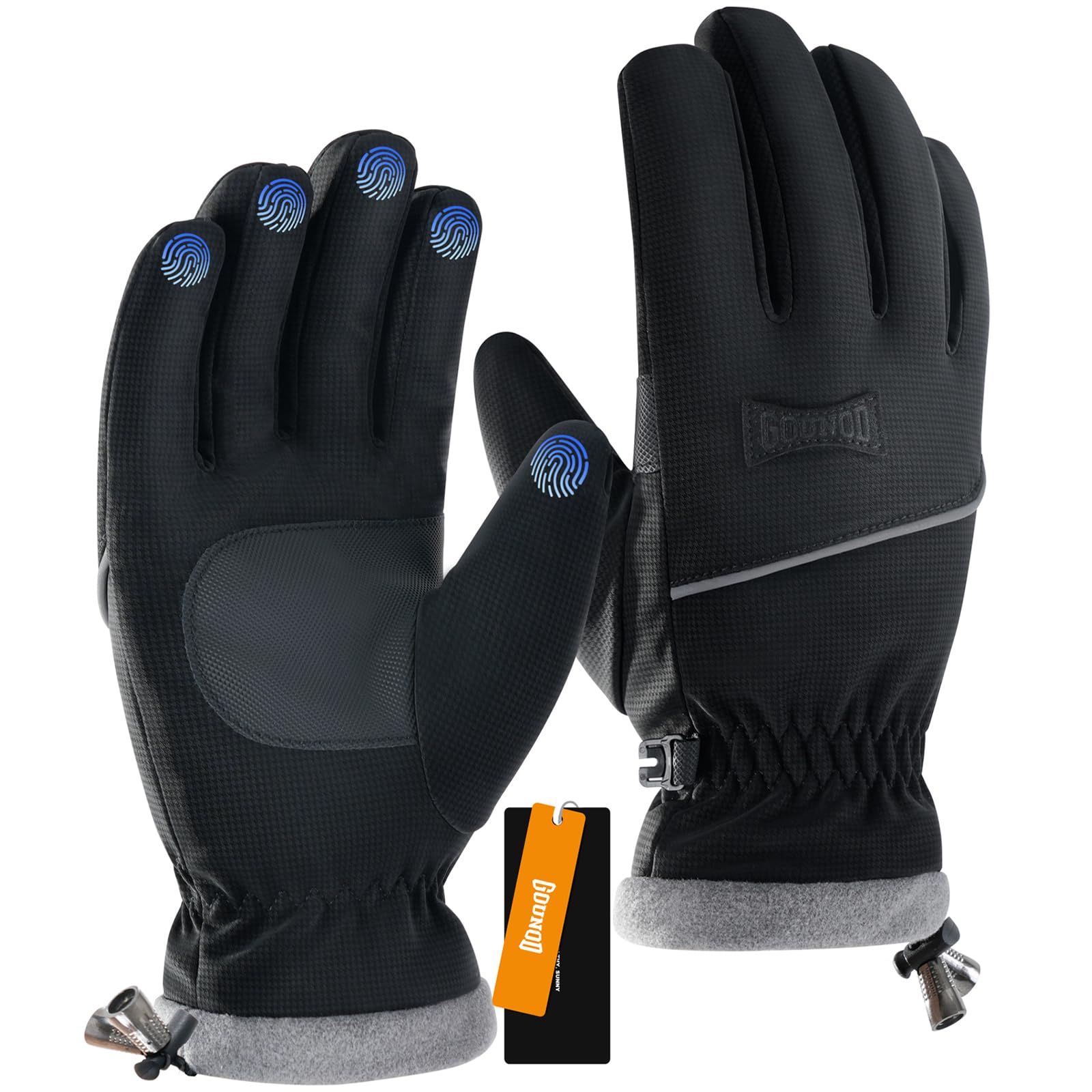 GOUNOD Winter Gloves for Women Men, Thermal Insulated Waterproof Windproof Cold Weather Gloves, Touch Screen Compatible, Non-Slip Grip for Running, Driving, Cycling, Hiking