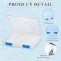 Vista 21 de PerKoop 6 Pcs Clear Paper Storage Box A4 Plastic File Box Document Paper Organizer Storage Board Game Project Cases Containers with Buckle for Black