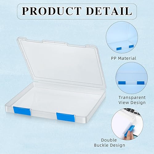 Vista 15 de PerKoop 6 cajas de almacenamiento de papel transparente A4, caja de plástico para archivos, organizador de documentos, tablero de almacenamiento