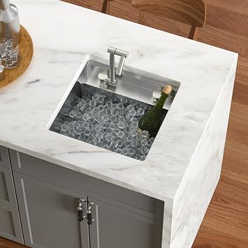 18x18 Inch Outdoor Undermount Workstation RV Sink with Folding Faucet