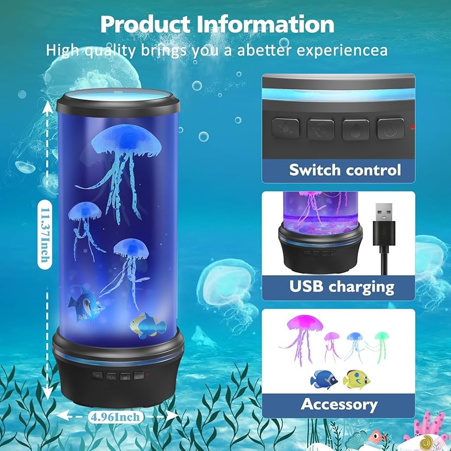 lampara medusa - Lámpara Luminosa de Medusas Acuario 7 Colores Lava Lamp de  Medusario para Decoración de Hogar para Adultos Niños (Blanco) : Amazon.es:  Iluminación