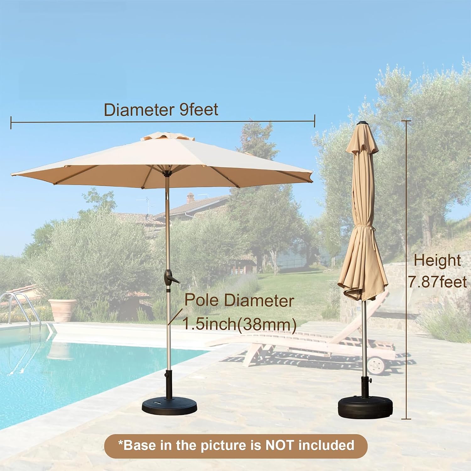 umbrella outdoor patio Outside Shade large patio umbrellas Windproof deck umbrellas outside Umbrellas best choice patio umbrella pool umbrella for Patio Market