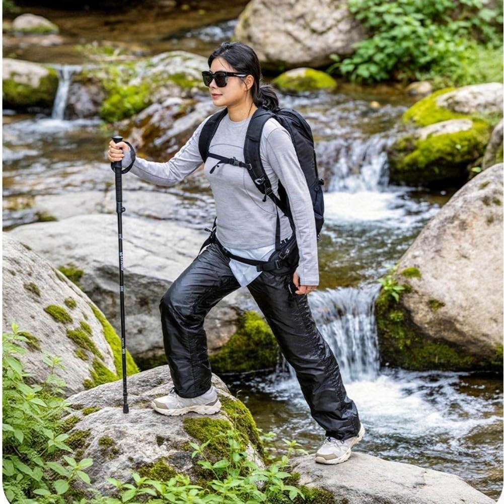 Pantalon de pluie imperméable avec taffetas de polyester PU5000 mm, couvre-jambes léger et réglable pour la randonnée, le camping et les activités de plein air