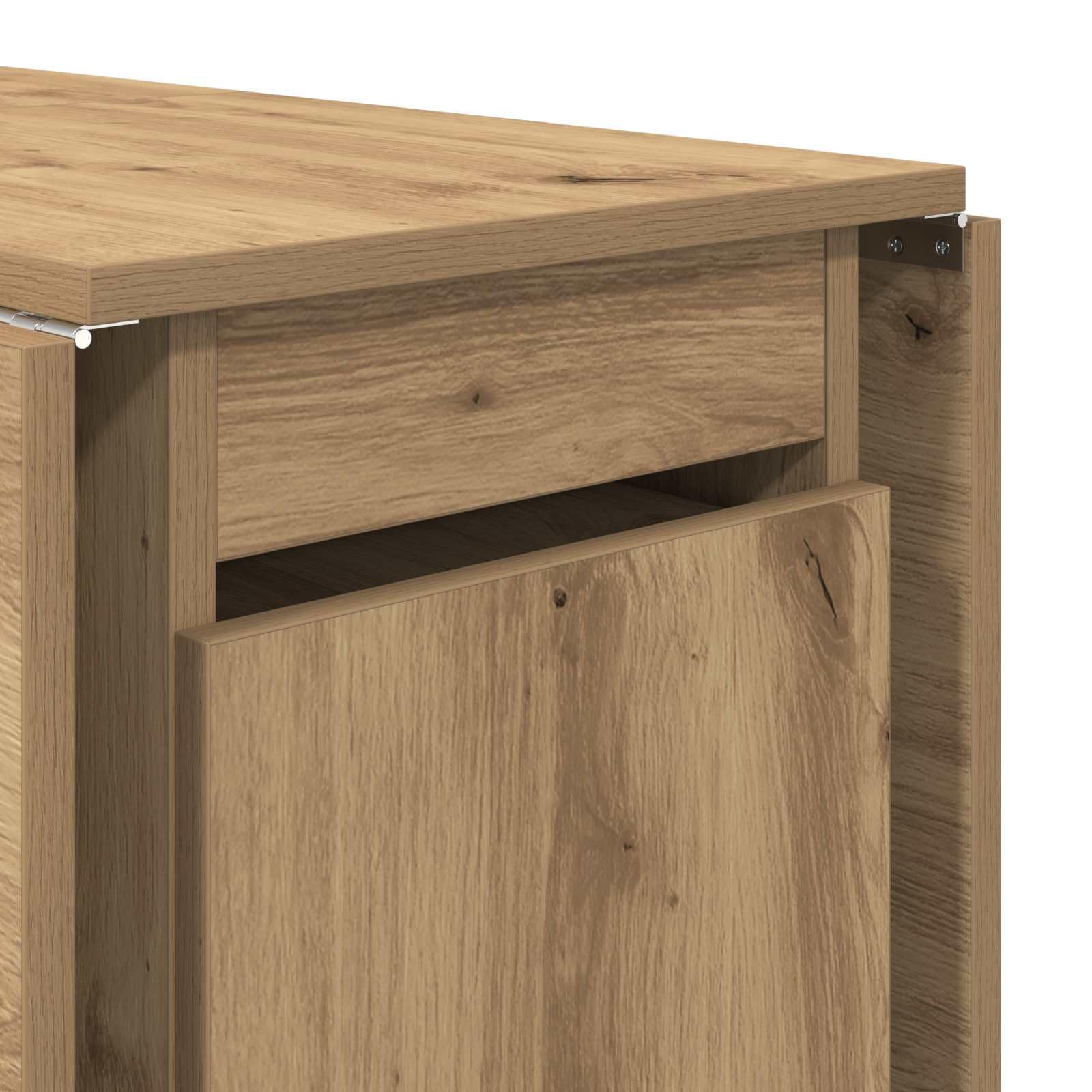 Tavolo da Pranzo Estensibile 140x80x77 cm in Legno Ingegnerizzato | Salvaspazio pieghevole per cucina e soggiorno con vano contenitore interno per riporre accessori ordinatamente.