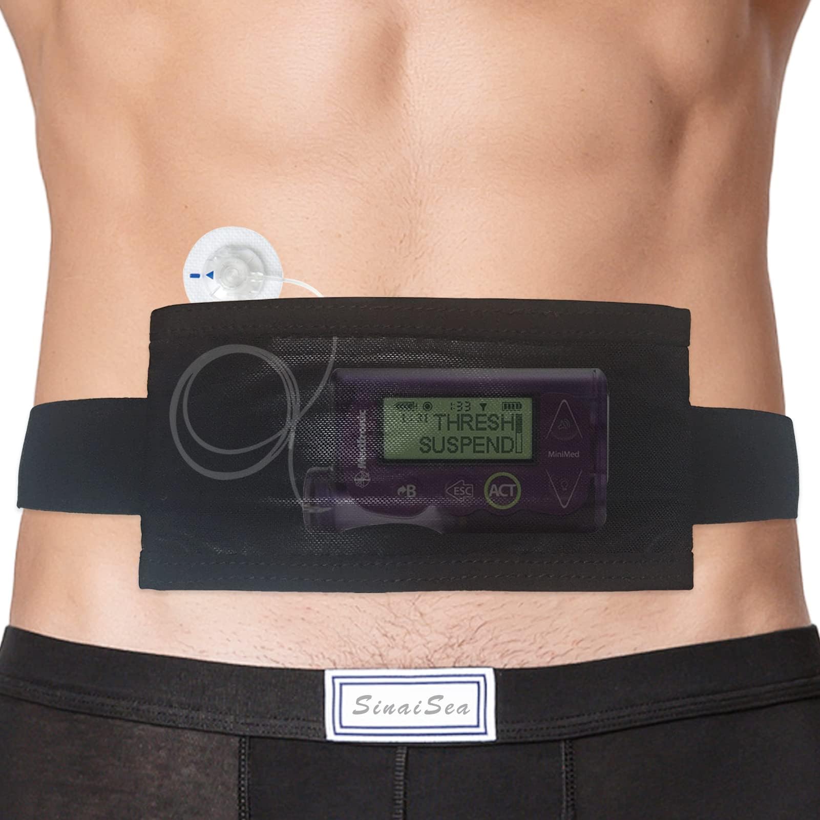 Mesh Insulin Pump Belt Diabetic Pump Holder Pouch Super Soft Diabetic Medical Device Waist Band T1D Fanny Pack Accessories Men Women Adult