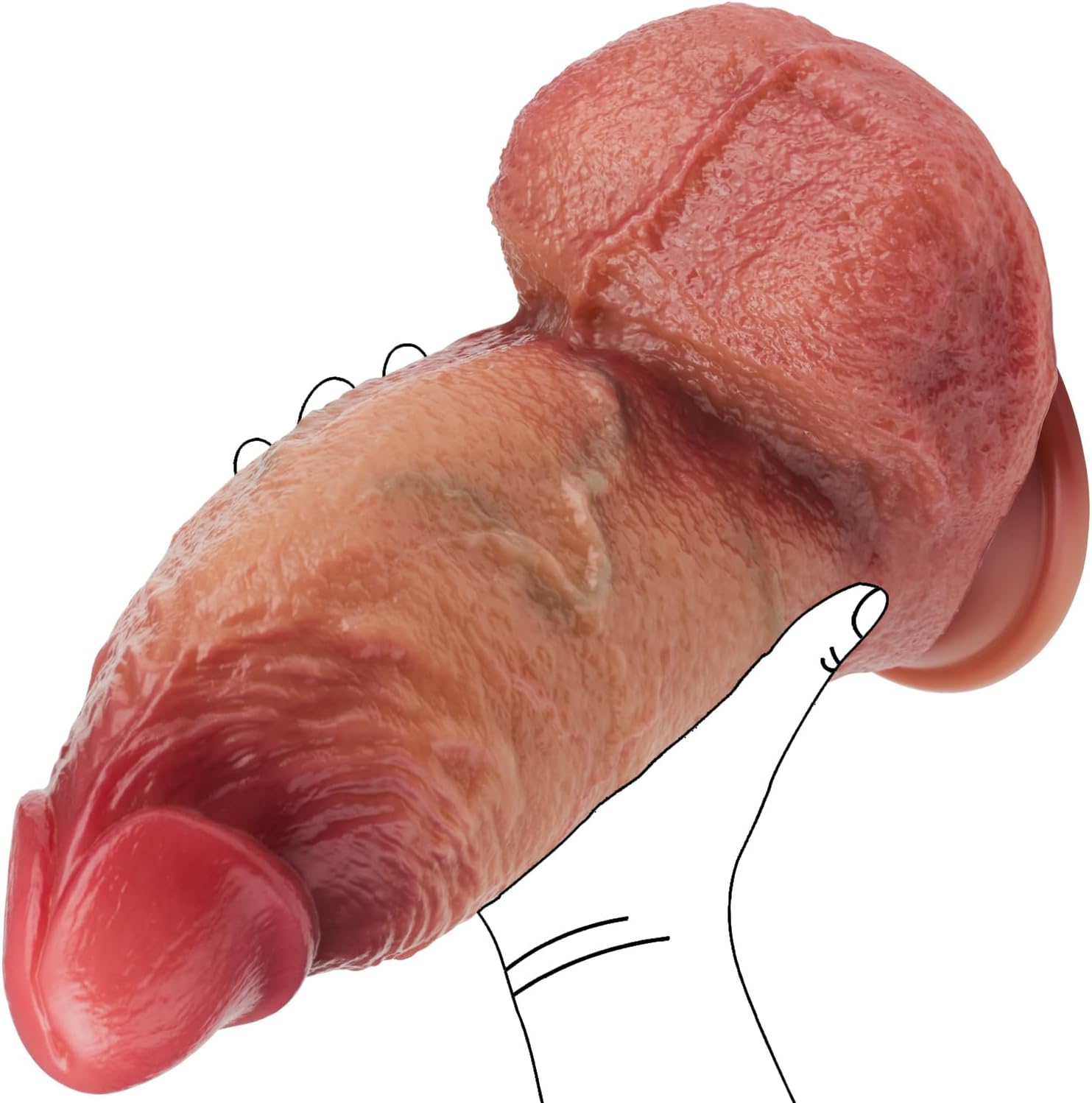3.7'' Diameter Huge Thick Dildos, 8 Inch Dual Density Realistic Big Dildos with Strong Suction Cup for Hands-Free, Giant Dildo G-spot Anal & Vagina Stimulation for Women Men Advanced Players