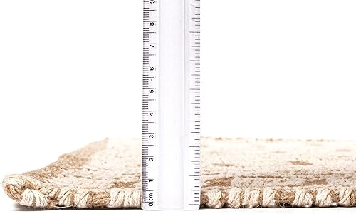 Miniatura 6 de THE BEER VALLEY Alfombras de yute de algodón, 24 x 72 pulgadas, color blanco natural, 50 % algodón, 50 % yute