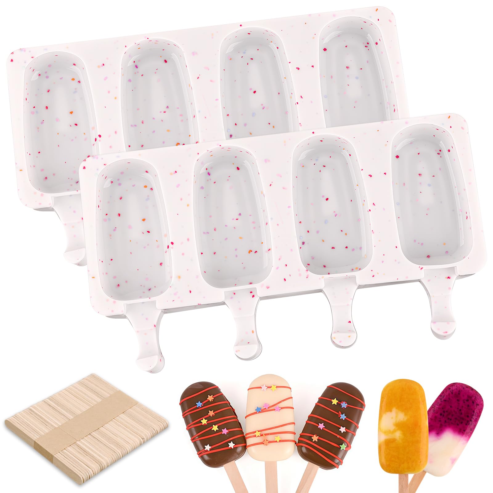 WMKGG Popsicles Molds,2 PCS Ice Cream Cake Pop Cakesicle Silicone Mold