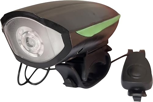 Luz de bicicleta incorporada 1200mAh recargable 3 modos LED brillante luz para montar por la noche bicicleta luz delantera con campana de cuerno