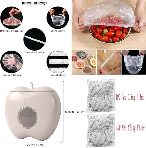 Miniatura 7 de Caja de almacenamiento de plástico, caja de almacenamiento de bolsas de almacenamiento con 100 películas adhesivas, sin perforaciones, gran