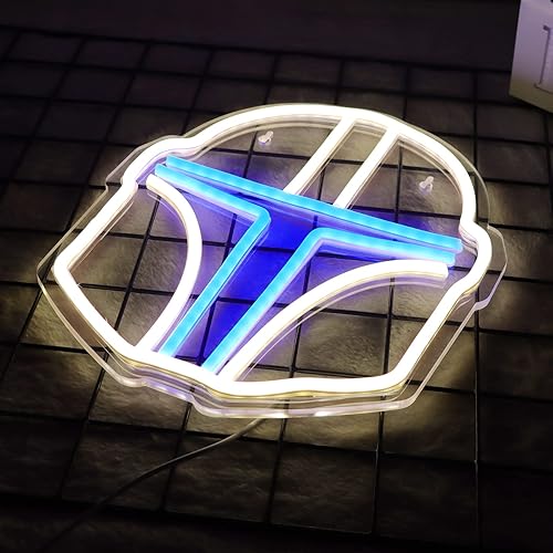 Miniatura 4 de Máscara de alienígena, letrero de neón Mandalorian, luces de neón LED creativas, alimentadas por USB, decoración de pared para dormitorio, sala de