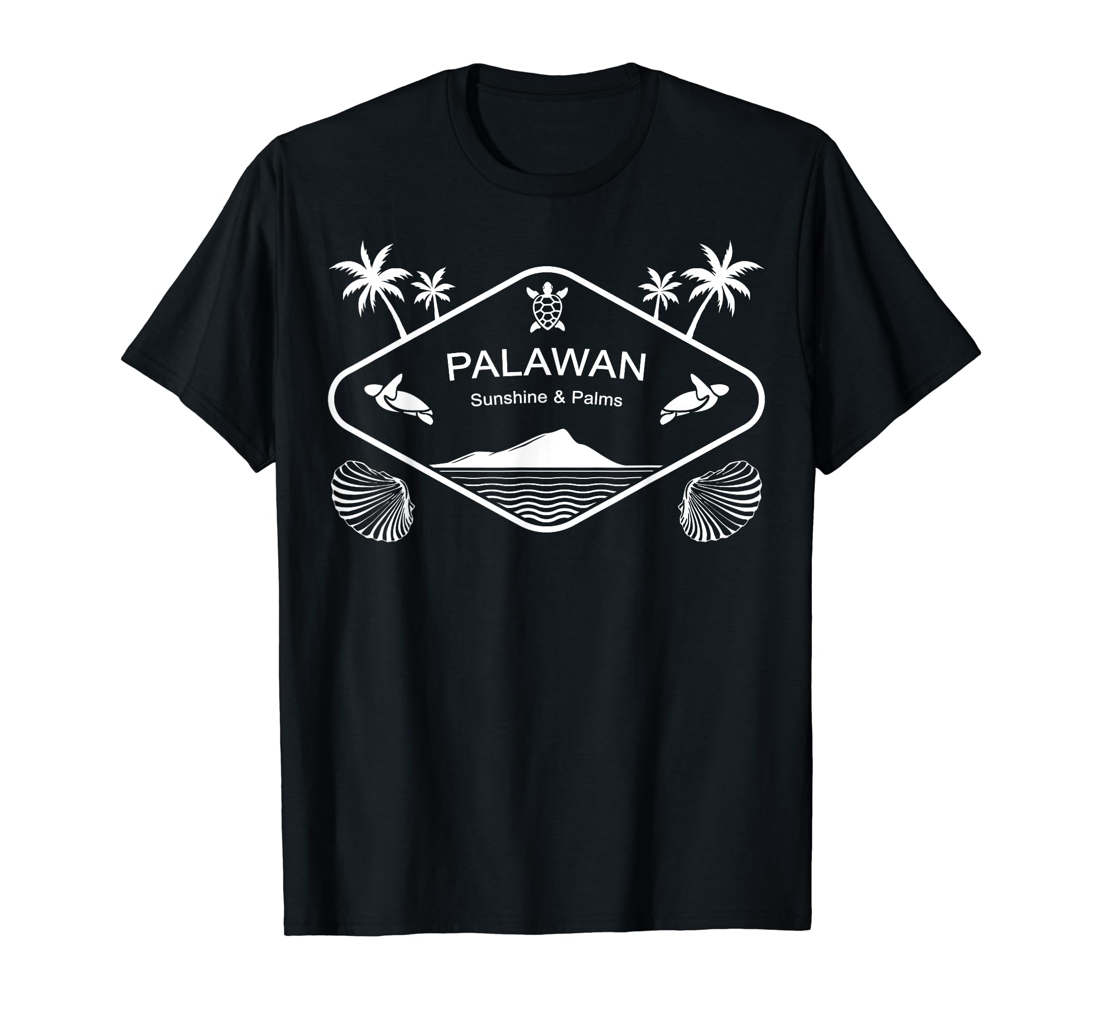 Palawan Sea Turtle Palms Seashell Island Philippines Boracay T-Shirt