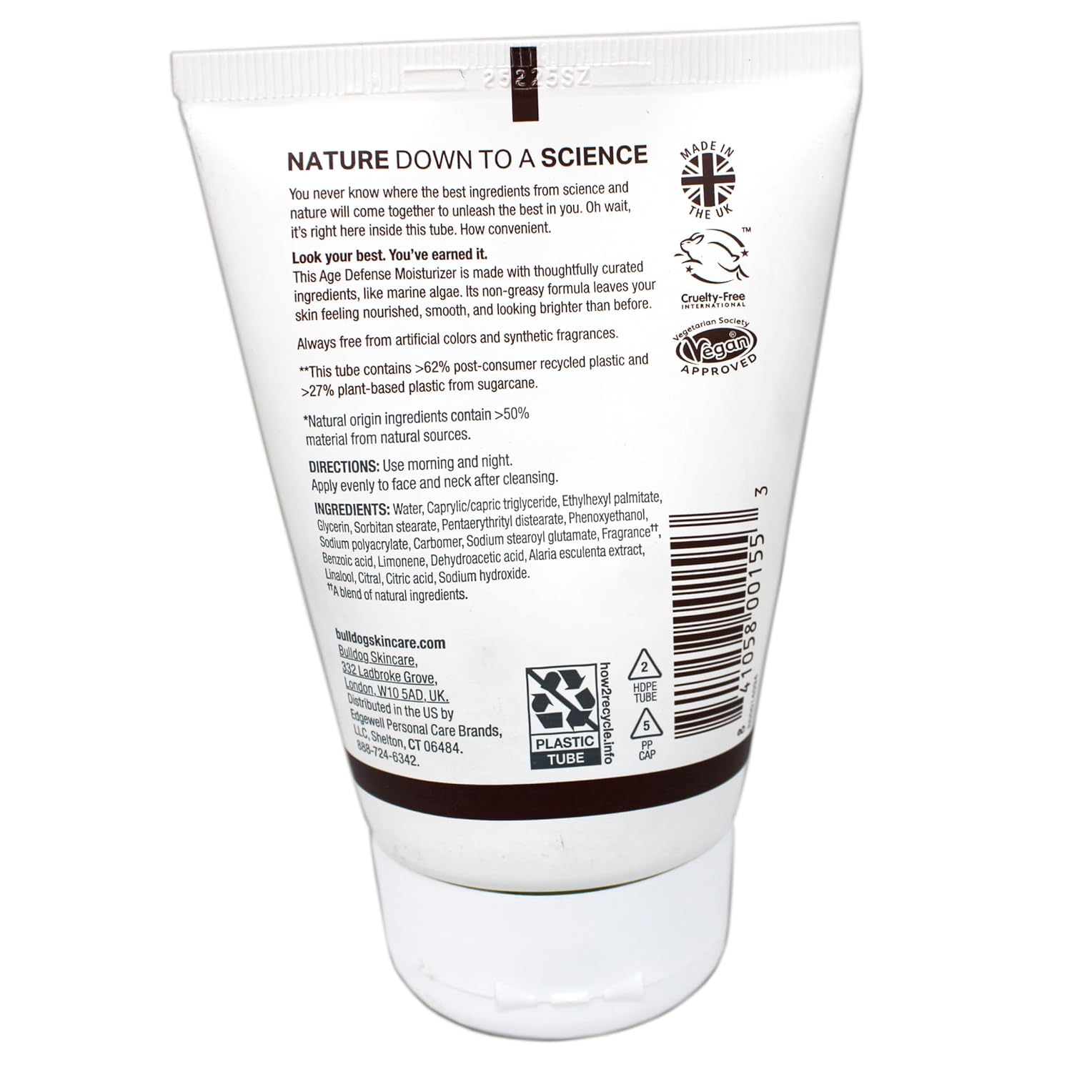 BULLDOG Mens Skincare and Grooming Age Defense Moisturizer, 3.3 Fluid Ounce - Pack of 2