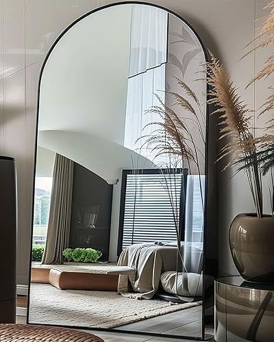 Vista 76 de Espejo de pie arqueado de 71 x 28 pulgadas, espejo de pie dorado de longitud completa para dormitorio, sala de estar, vestidor, espejo alto más