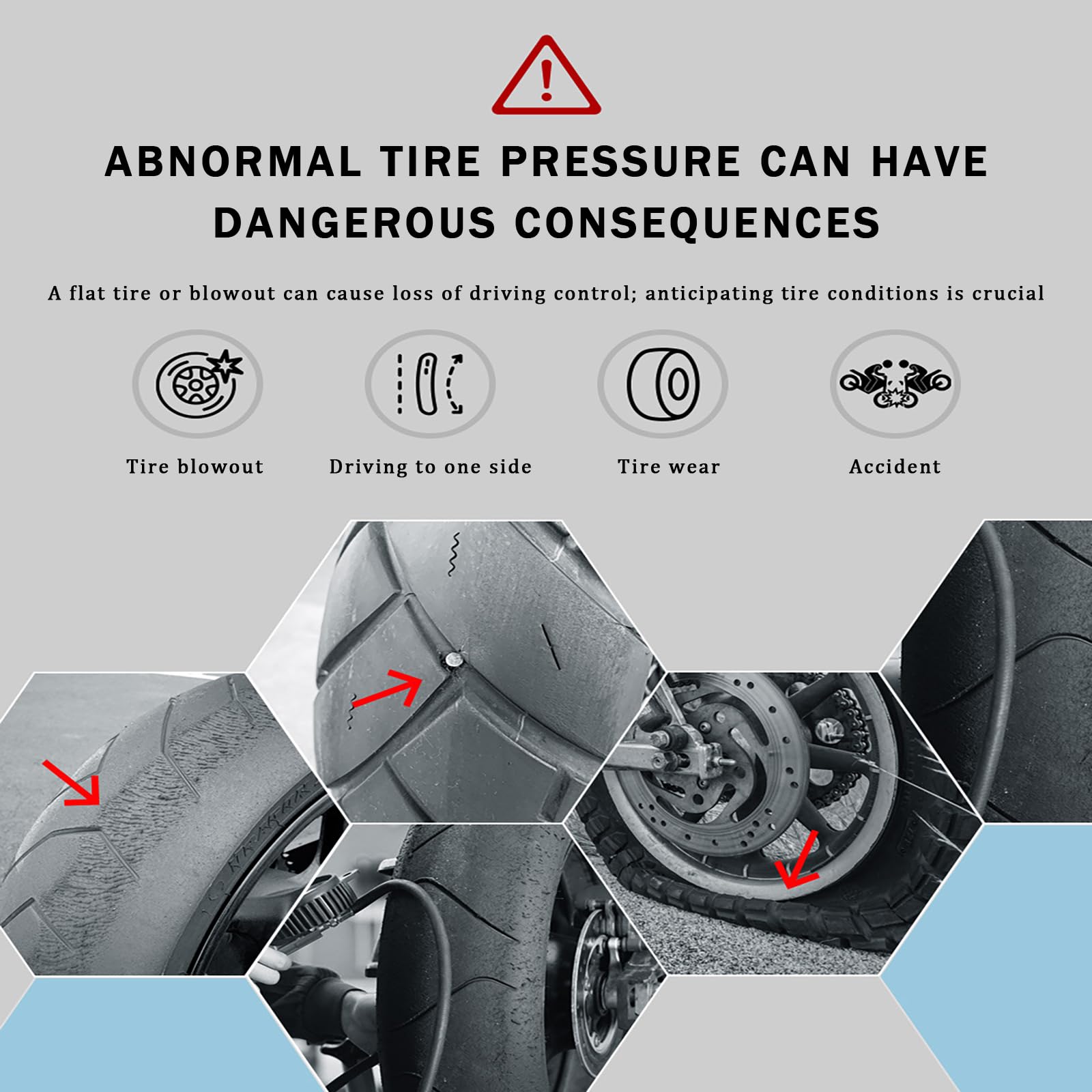 TPMS Motorrad Reifendruckkontrollsystem für Guzzi V85 TT 2019-2023 2024, Kabelloser Reifendrucksensor mit LCD-Anzeige Wasserdichter Reifendruck-Alarm