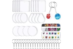 WILLBOND 67-Piece Silicone Keychain Molds with Hole