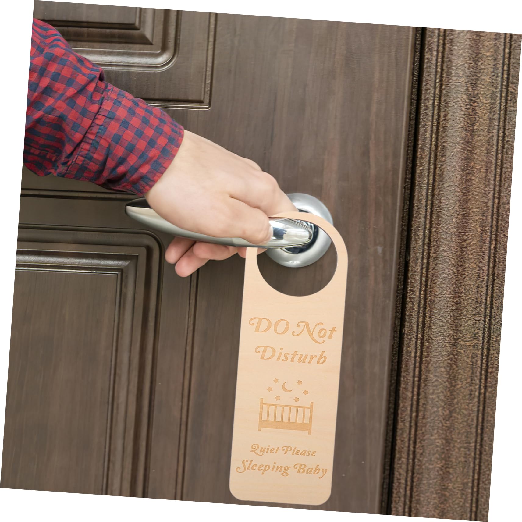 UPKOCH Holz Türschild Personalisiert Kinder für Babyzimmer 5 Stück Beige Leicht und Liebevoll Gefertigt zum Aufhängen an Haustür