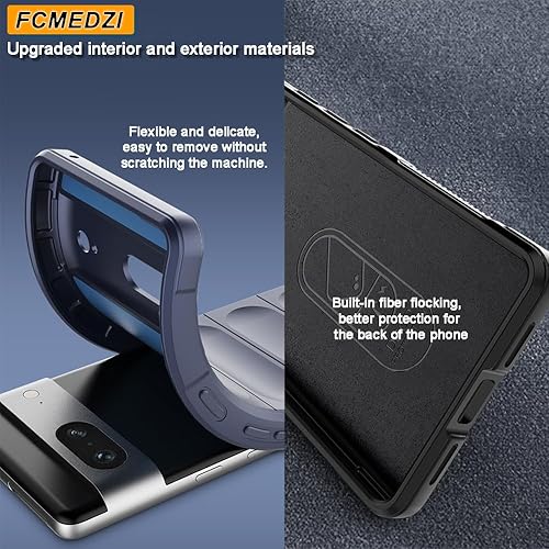 Miniatura 4 de FCMEDZI Funda compatible con Google Pixel 8 Pro con tacto esmerilado y agradable al tacto protección de grado militar de 15 pies, funda protectora