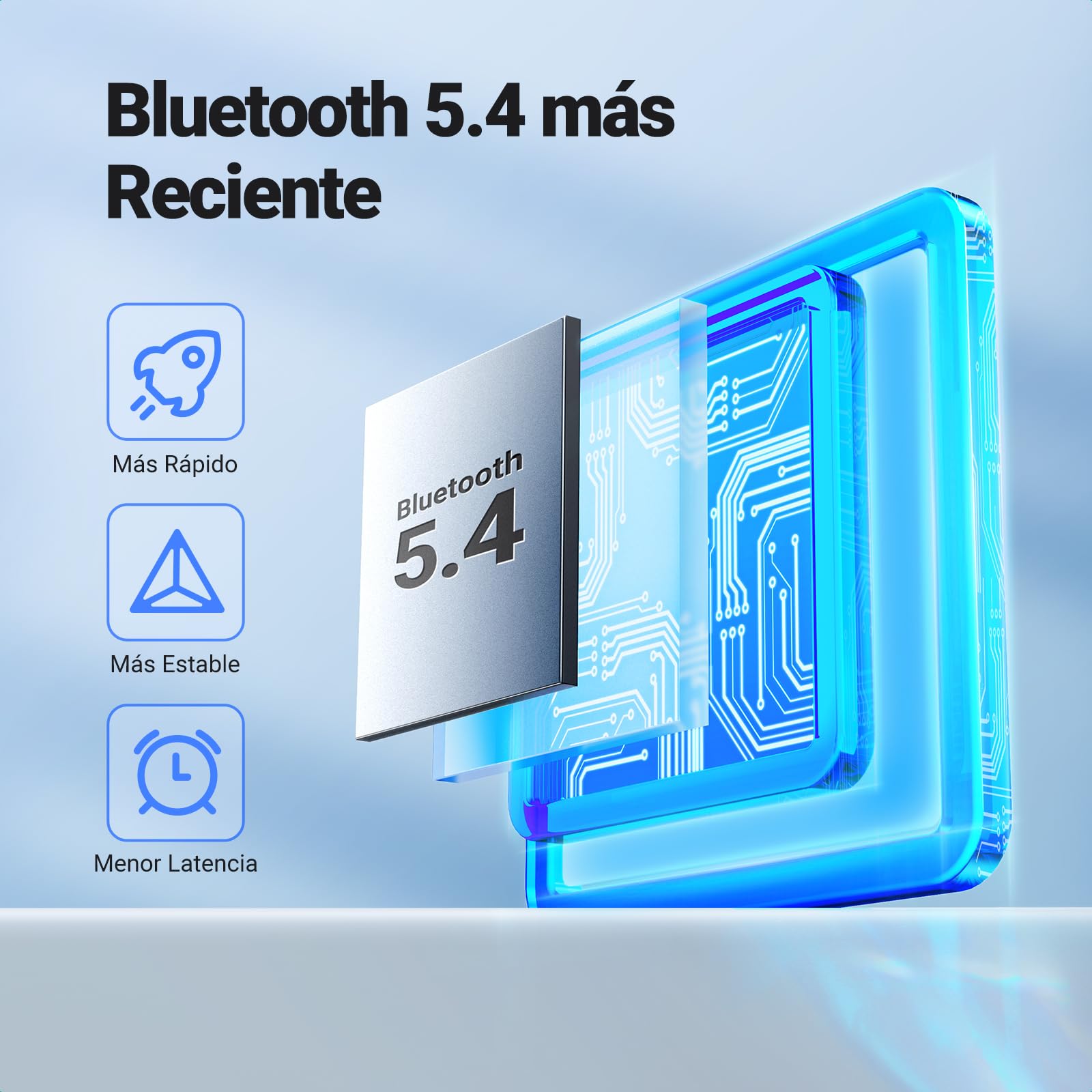 UGREEN Receptor Bluetooth 5.4 Adaptador AUX Coche Jack 3.5mm Audio con Inalámbrico Llamada Manos Libres Luz RGB