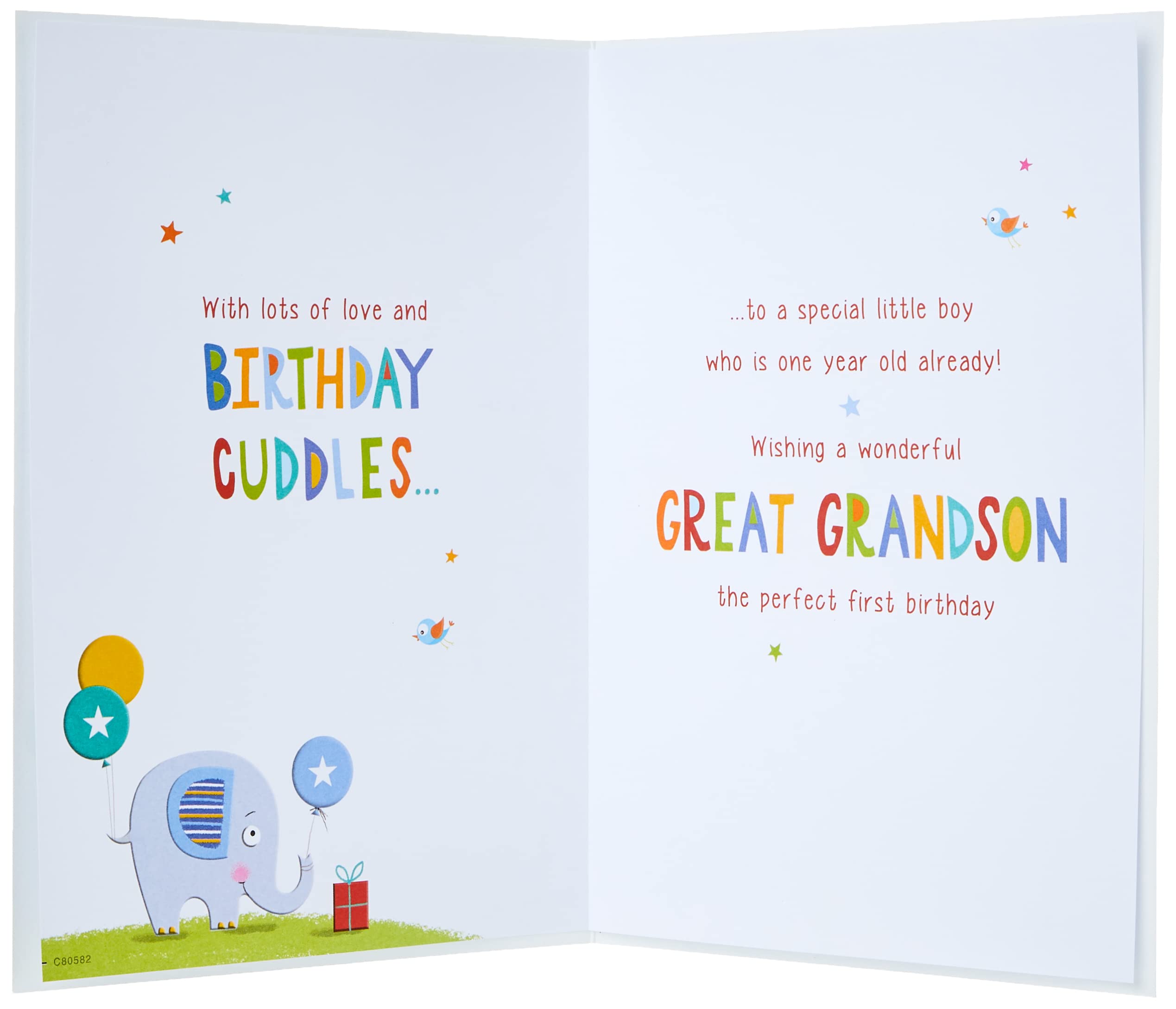 Grandson 1st Birthday Card - Age 1 - Special Finishes - Teddy Bear And - View #4
