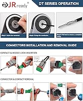 Vista 9 de JRready Deutsch Kit de conectores impermeables de 2 pines, conectores DT de 3, 4, 6, 8, 12 pines, herramienta de crimpado Deutsch para automóvil