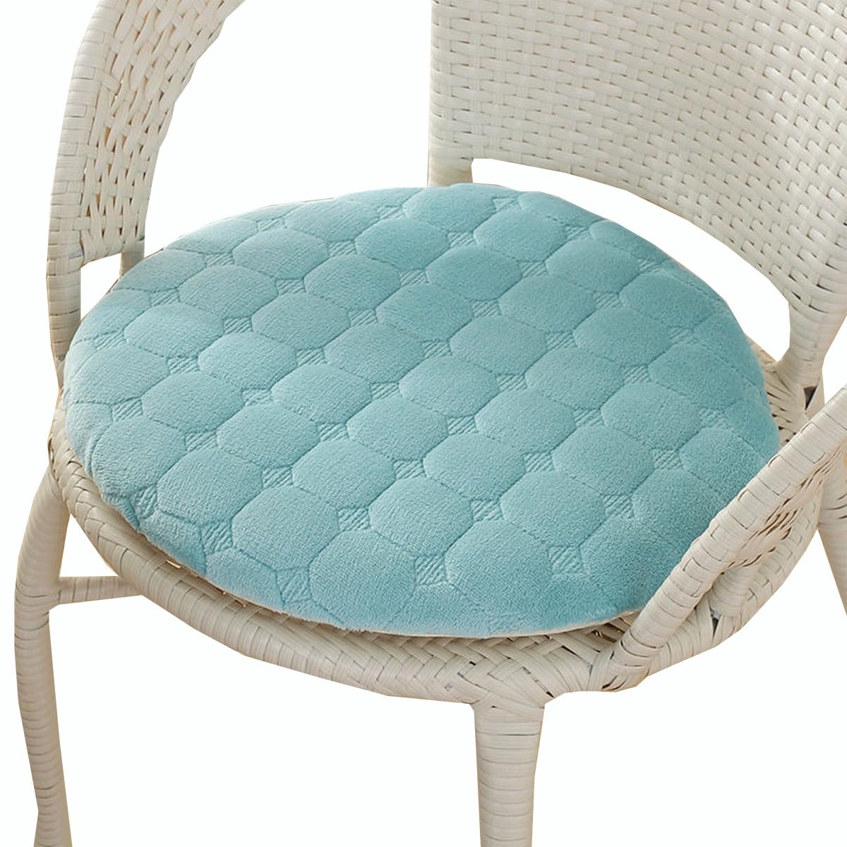 uyeoco Round Chair Cushions – 30/35/40/45/50CM Comfortable Seat Pads for Kitchen, Office, Bistro, Patio& Dining Chairs(Light blue,35cm/13.8in)