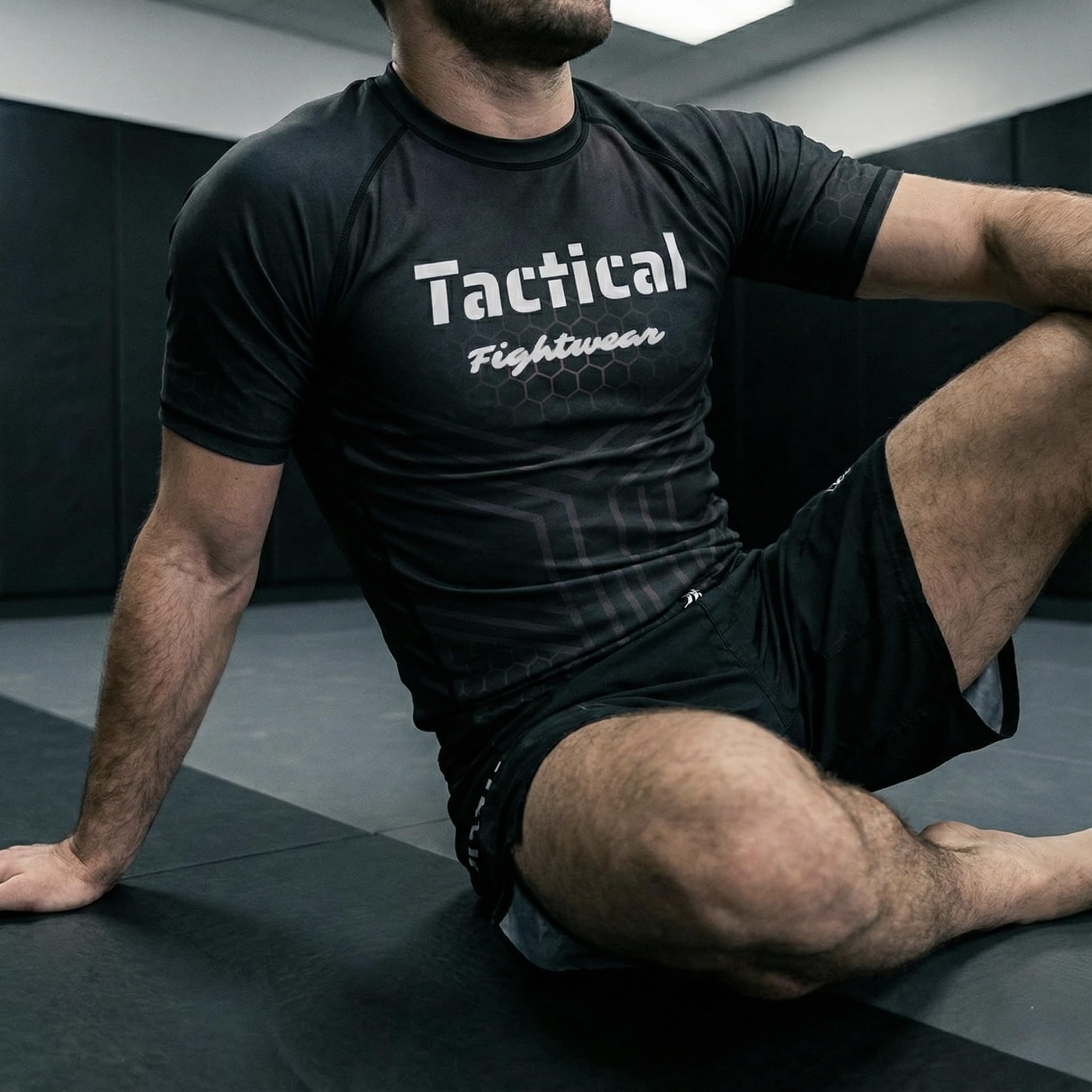 Tactical Fightwear Rashguard T-Shirt – Kompressionsshirt für MMA, BJJ, Grappling & Kickboxen, Atmungsaktiv & Rutschfest, Enge Passform