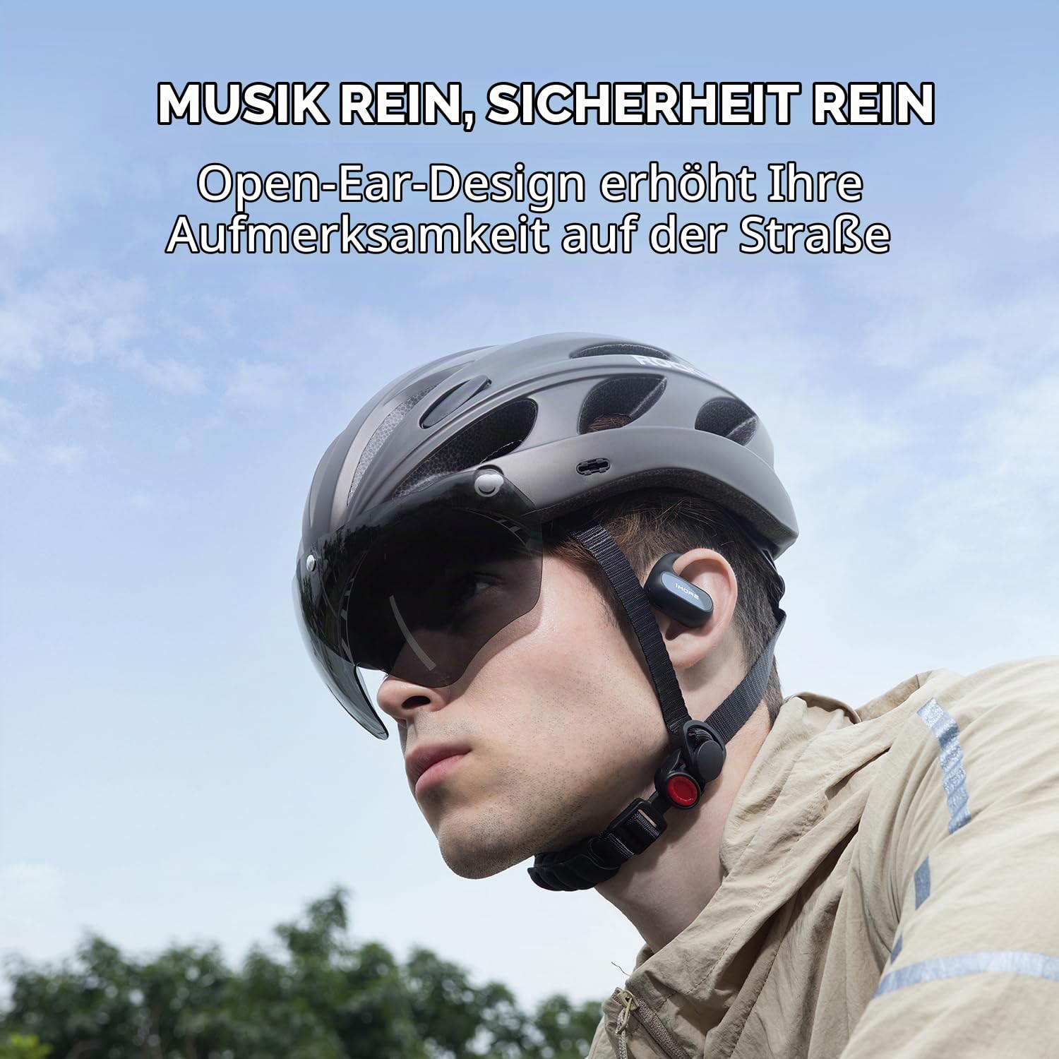 1MORE Fit SE S30 Open Ear Kopfhörer, 5.3 Bluetooth Kabellose Headphones mit 4 mikrofon, Earbuds mit Ohrbügeln, 30 Std. Spielzeit, ENC Anruf Noise Cancelling, IPX5, Ohrhörer für Büroarbeit/Sports