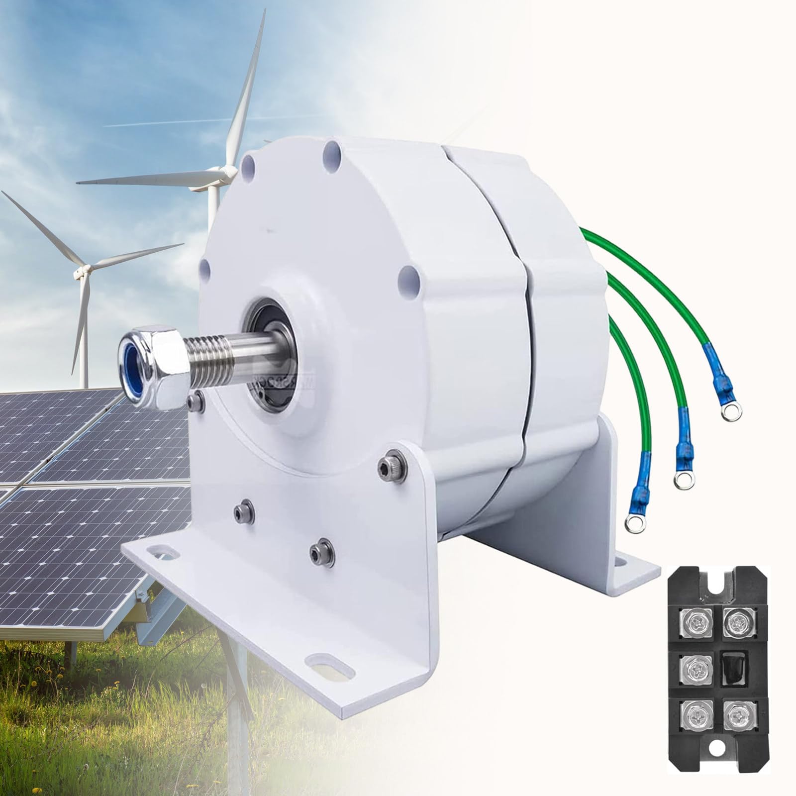 Generatore a magneti permanenti da 12000W, alternatore a magneti permanenti a Basso Numero di Giri 12V 24V 48V 220V con raddrizzatore Generatore trifase per Turbine eoliche,220V