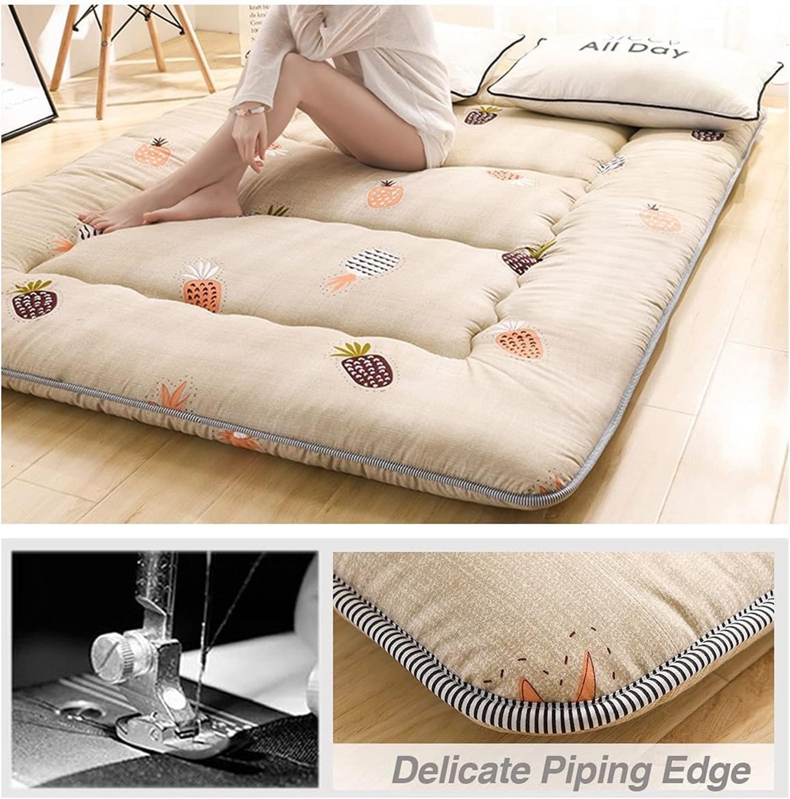 Matelas Souple Pliant de Style Japonais Tatami futon Simple Double Moelleux for dortoir d'étudiants Matelas de Couchage Pliable Enroulable épais antidérapant et Respirant(C,90 * 200cm)